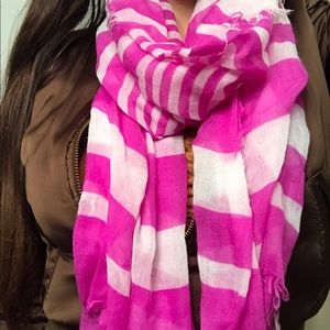 3/$15 Apt 9 Pink & white Striped Scarf